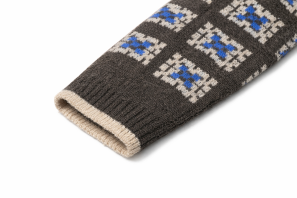 幾何柄 クルーネック ベーシック ニットプルオーバー