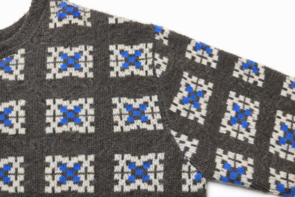 幾何柄 クルーネック ベーシック ニットプルオーバー